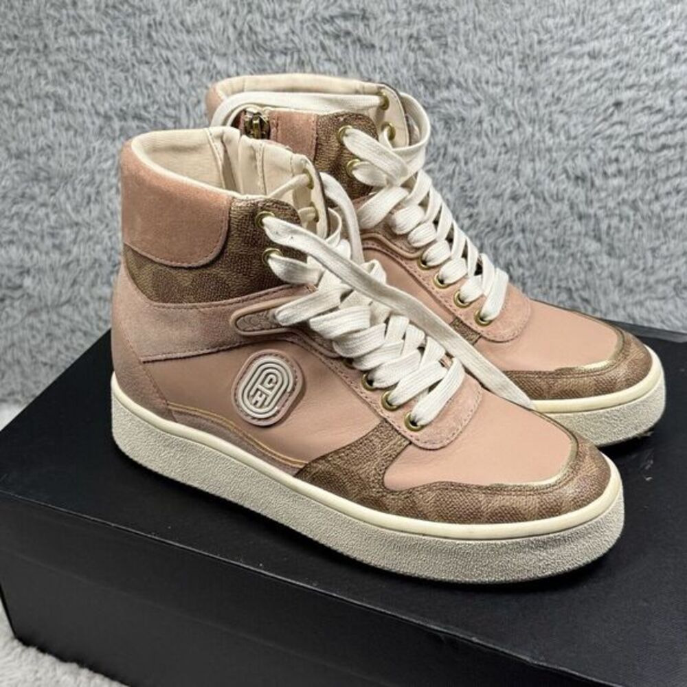 COACH Women's C220 High Top Sneakers‎ with coach patch - Size 7 - Picture 4 of 13